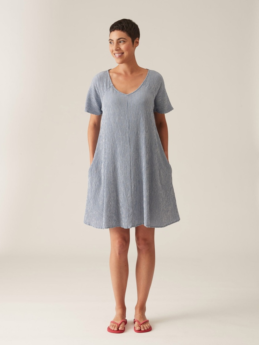 cut loose Brown Gingham Midi Dress